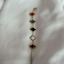 Gold  5 Renkli Van Cleef Bileklik