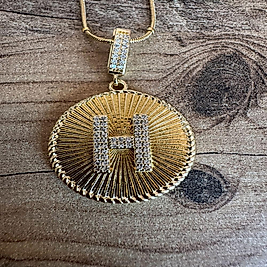 Çelik Taşlı H Harfli Kolye