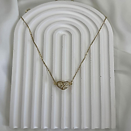 Mıknatıslı Açılabilir Kalpli Gold Çelik Kolye