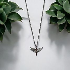 Gümüş Renk Anka Kuşu Figürlü Çelik Kolye