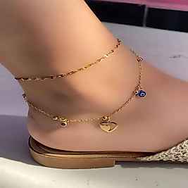 Gold Renk Kalp Figürlü Çelik Halhal