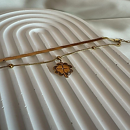 2'li İtalyan Zincir Çelik Yonca Bileklik