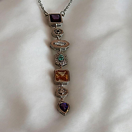 Çelik Gold 7 Element Dekolte Y Kolye