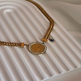 Çelik Çeyrekli Kolye