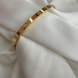 Çelik Taşlı Cartier Kelepçe Bileklik