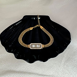 Gold Renk Baget Detaylı Çelik Bileklik