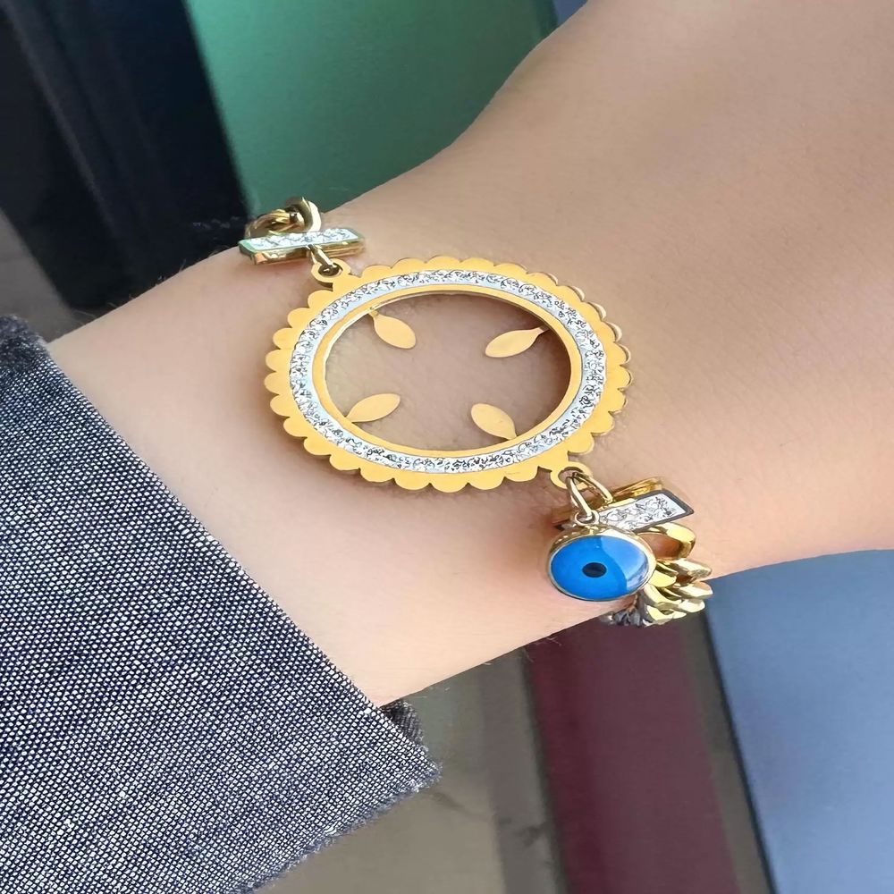 Gold Renk Çeyrek Takılabilen Çelik Bileklik