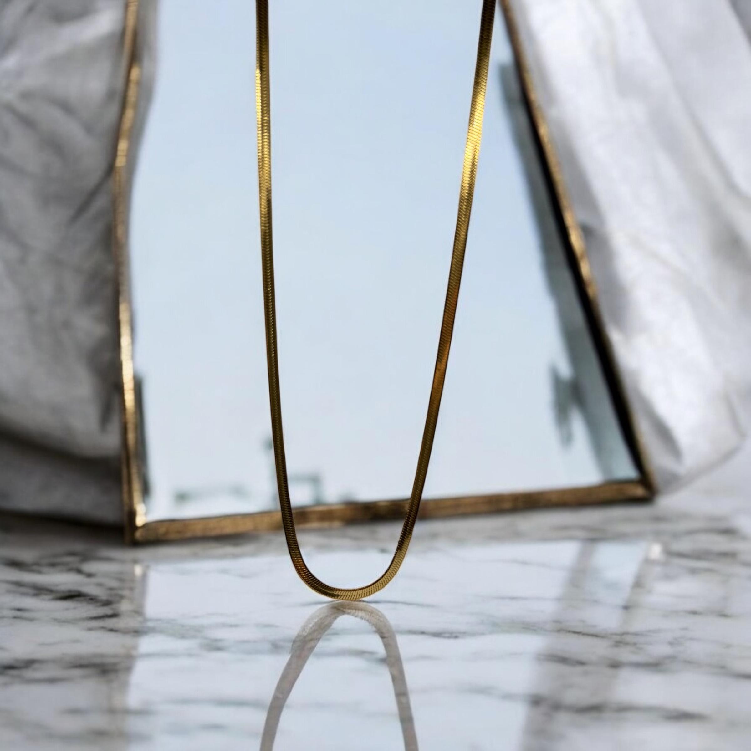 Gold Renk İtalyan Zincir Çelik Kolye