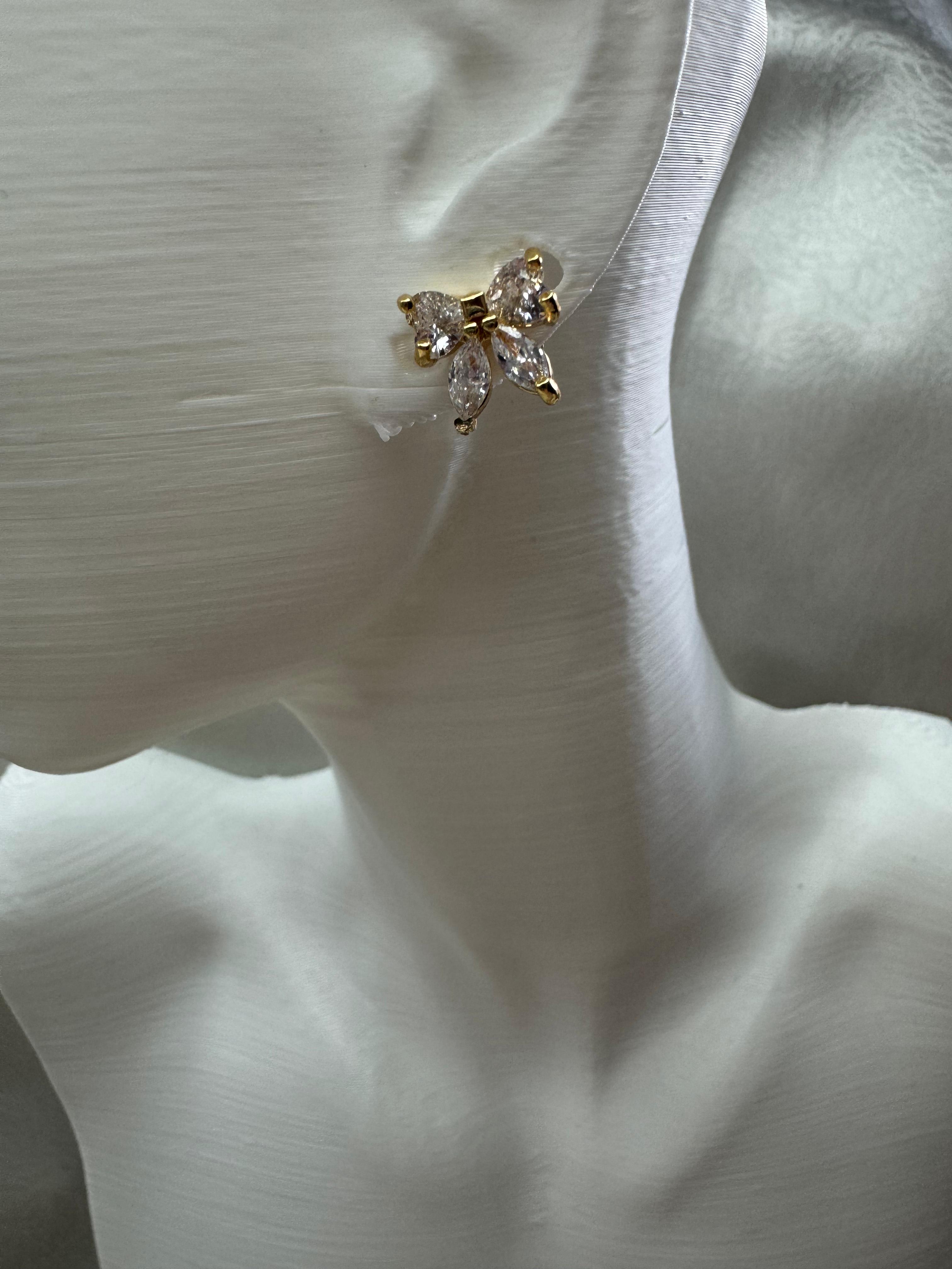 Gold Çelik Abiye Küpe