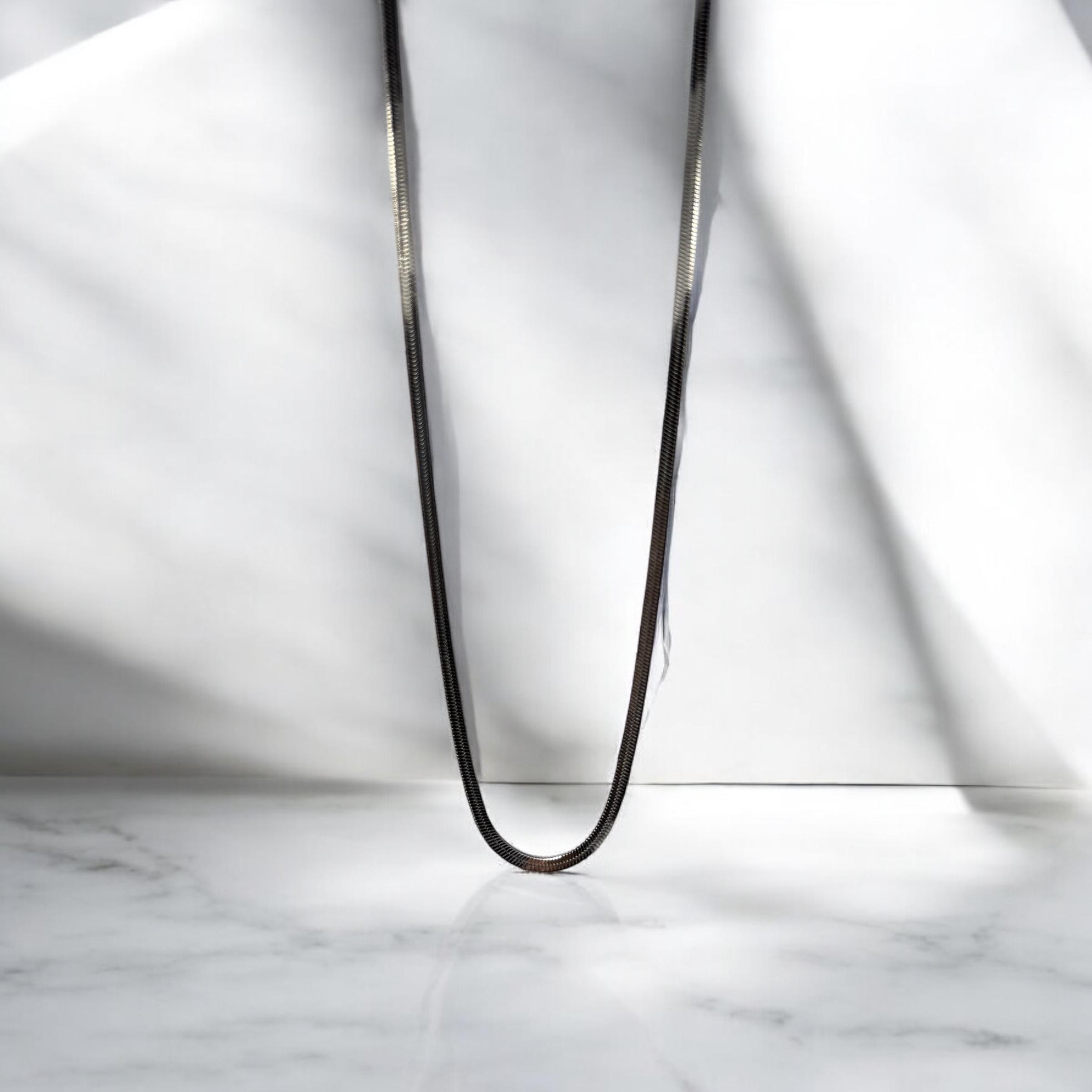 Gümüş Renk İtalyan Zincir Çelik Kolye