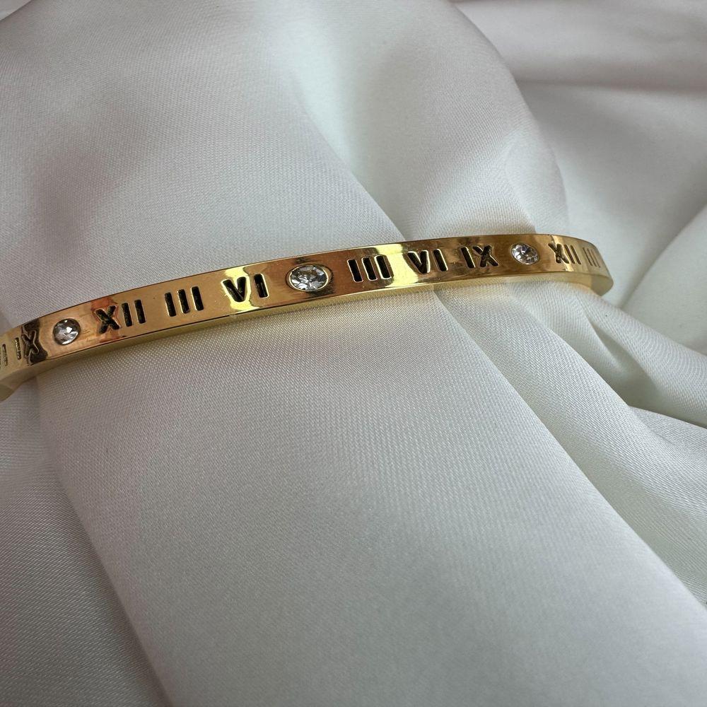 Roma Rakamlı Çelik Kelepçe Bileklik