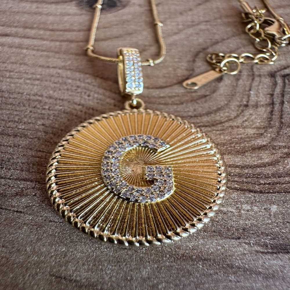 Çelik Taşlı G Harfli Kolye