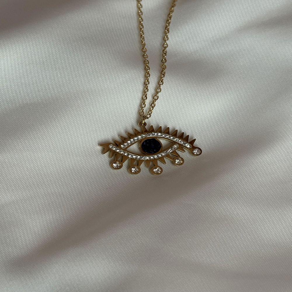 Gold Vintage Göz Kolye